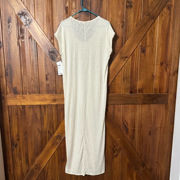 New Athleta Martinique Maxi Soft Drapey Pockets Dress Asiago White M $108 NWT - Picture 6 of 11